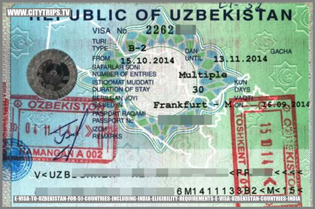 e-Visa to Uzbekistan for 51 Countries including India: Eligibility Requirements