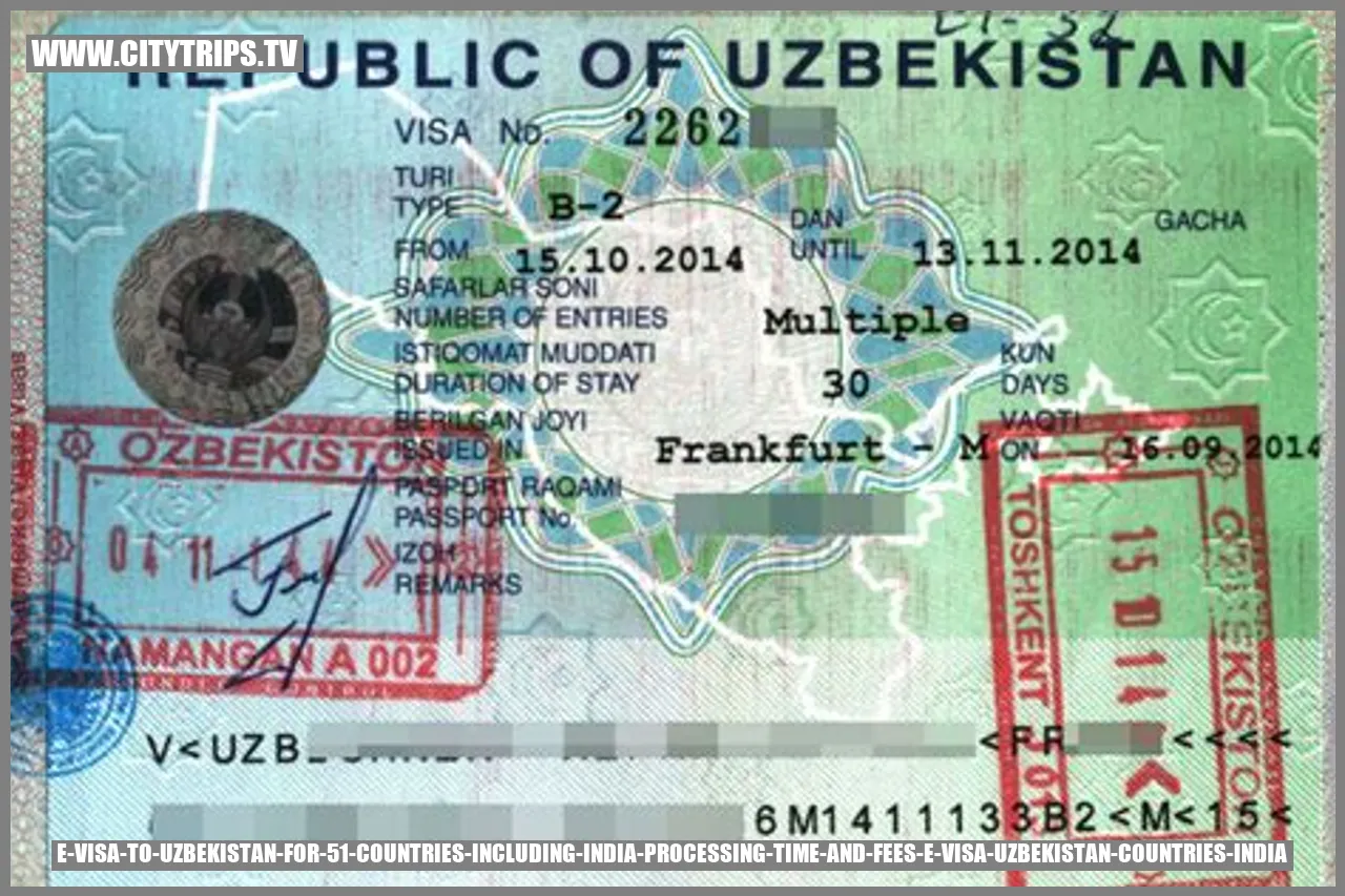 e-Visa to Uzbekistan for 51 Countries including India: Processing Time and Fees