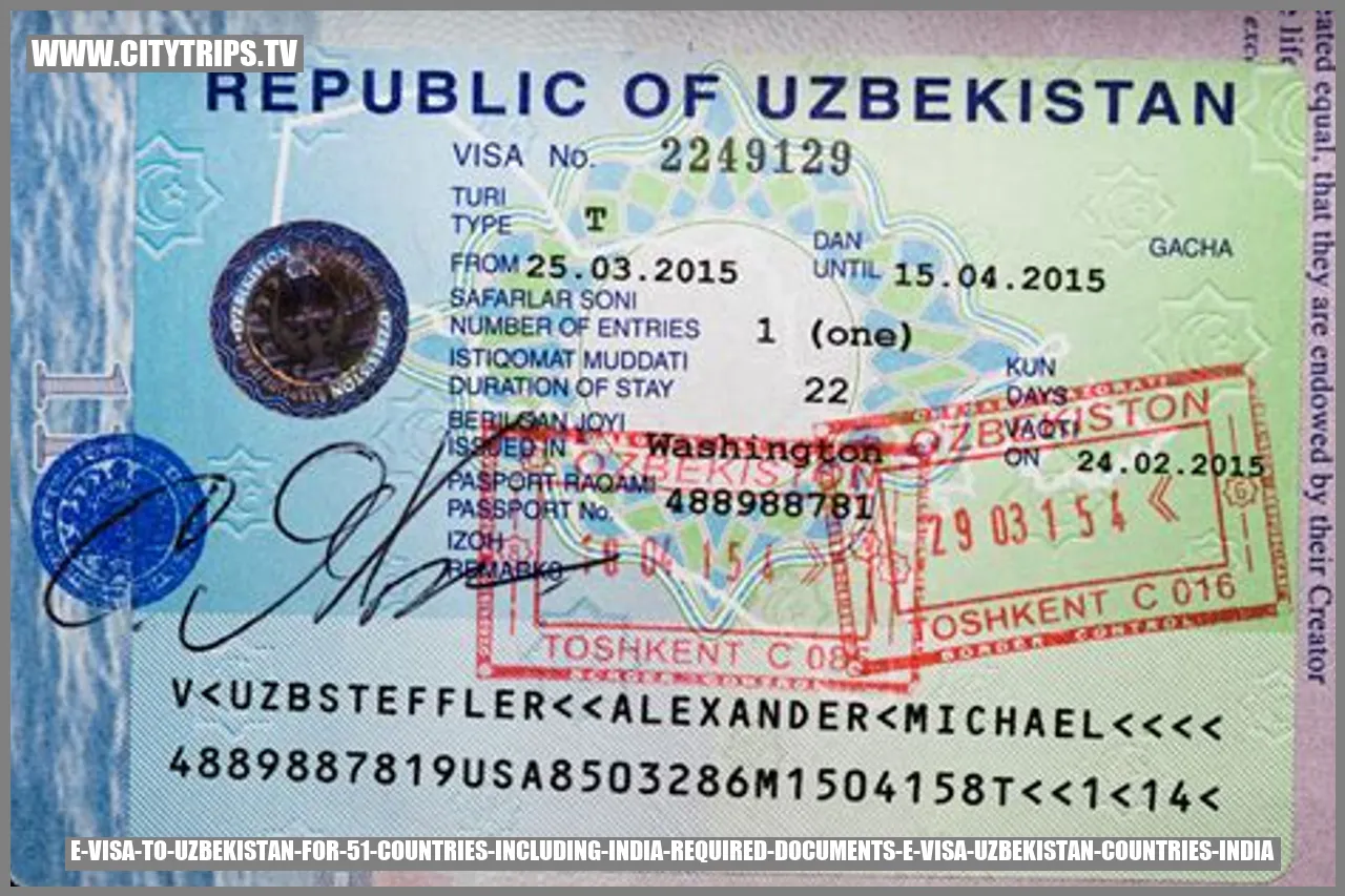 E-Visa to Uzbekistan for 51 Countries including India: Required Documents