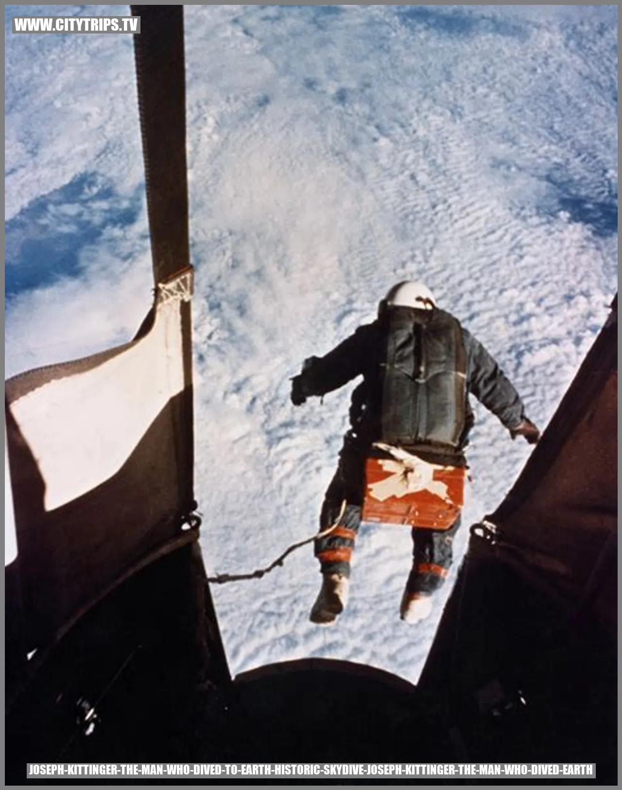 Image of Joseph Kittinger during his historic skydive